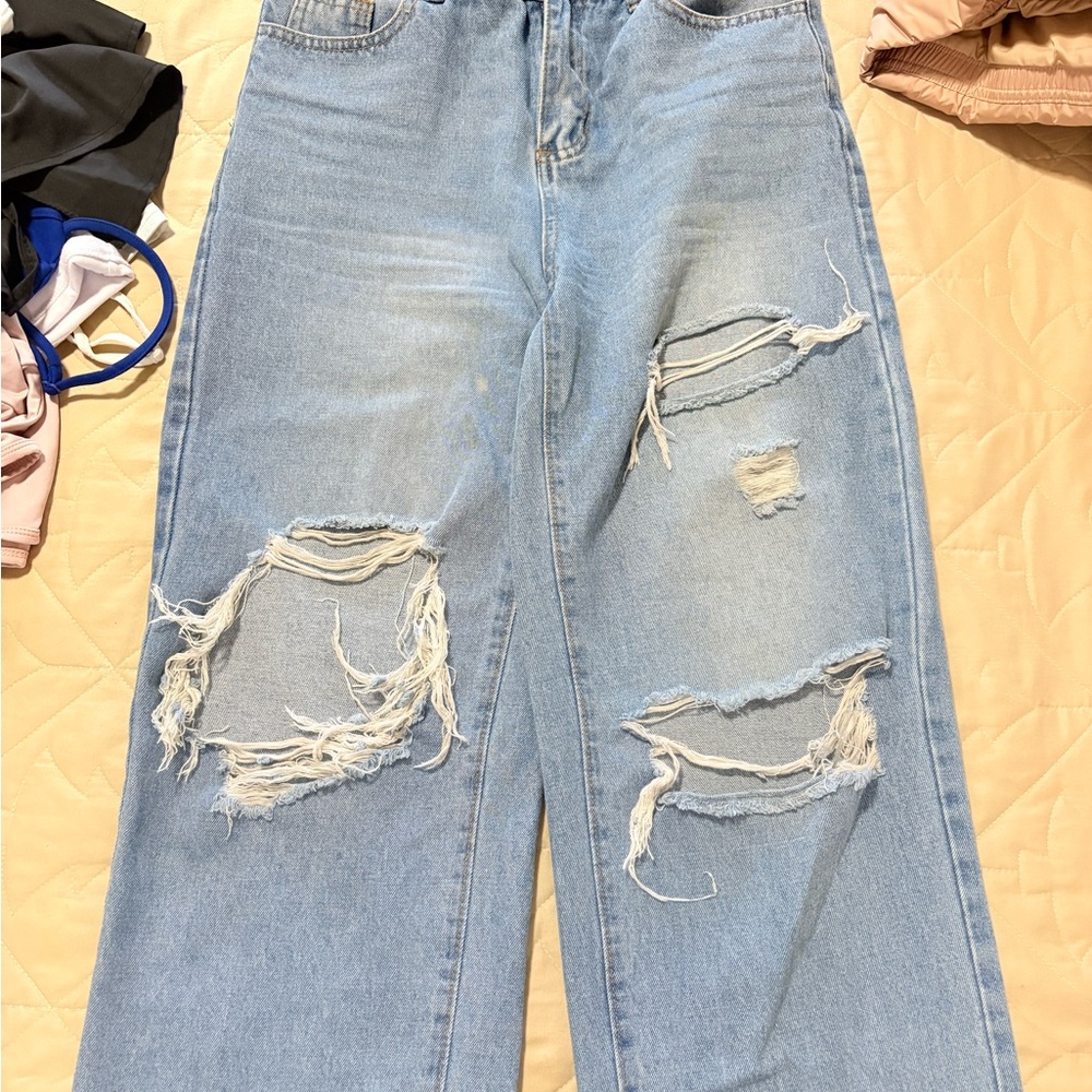 Distressed Light Blue Women's Jeans